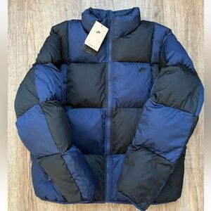 Nike Sportswear Therma-Fit Checkered Puffer Jacket Navy Black Sz Med FZ0865-410